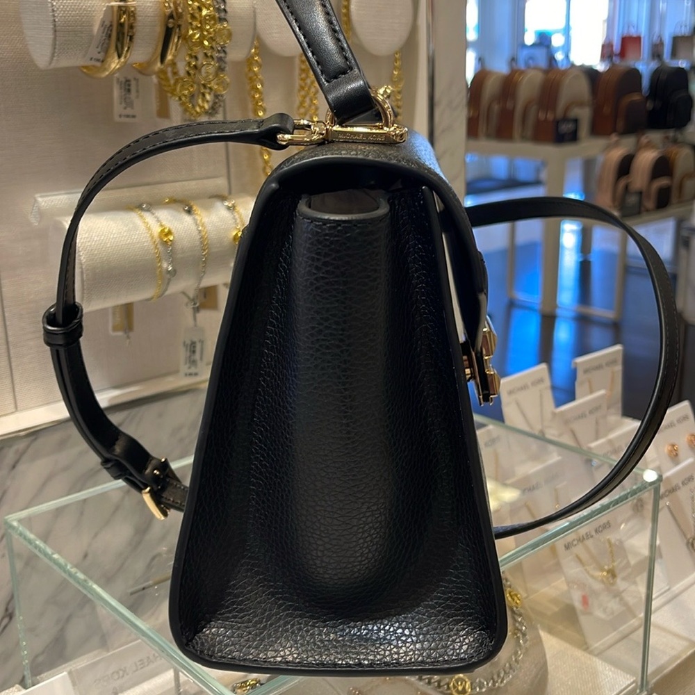 Michael Kors Whitney Medium Leather Flap Satchel Shoulder Crossbody Bag 
Black - Picture 14 of 16